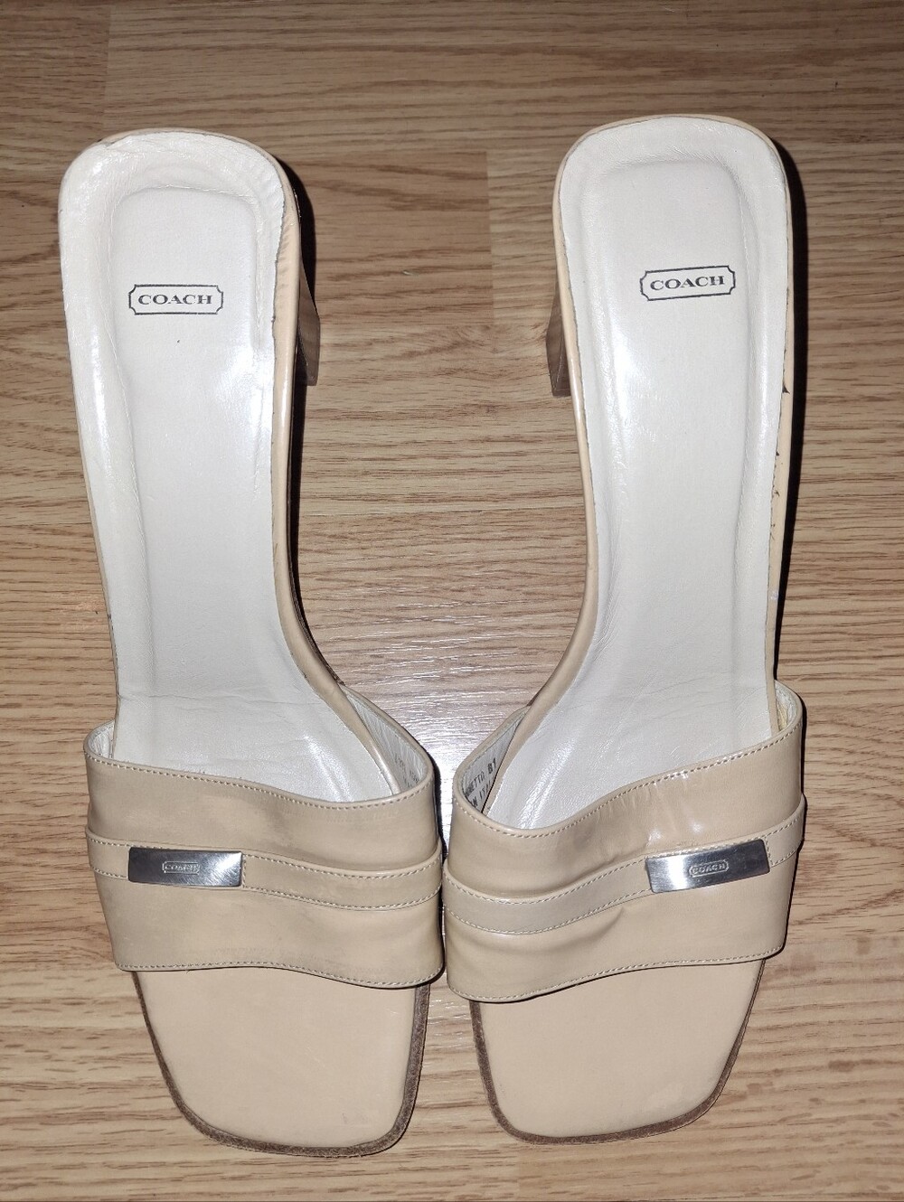 Coach cream heels size 9